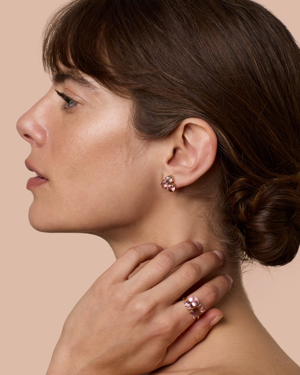 One of a Kind Gemmy Gem Trio Studs - Irene Neuwirth