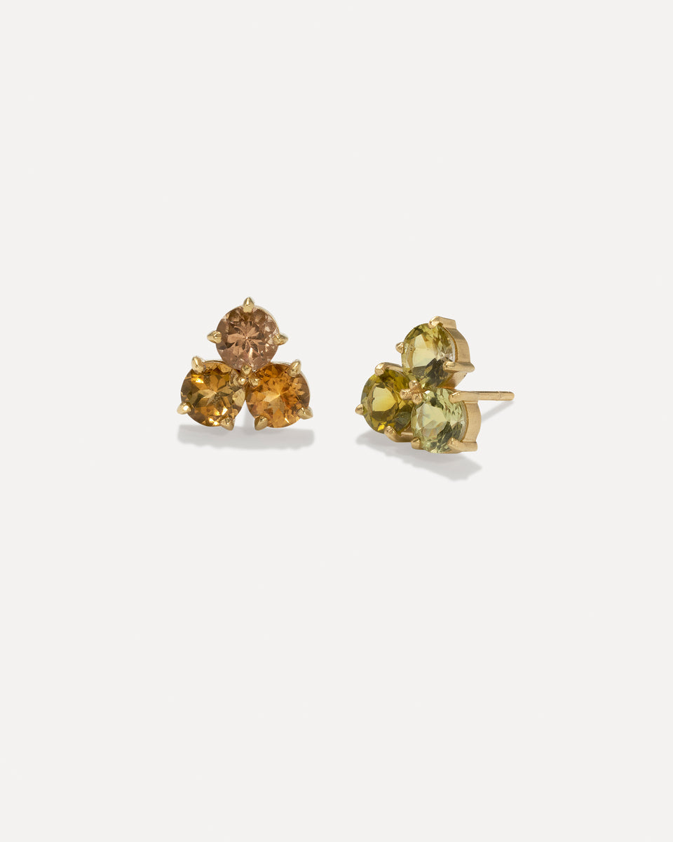 One of a Kind Gemmy Gem Trio Studs - Irene Neuwirth