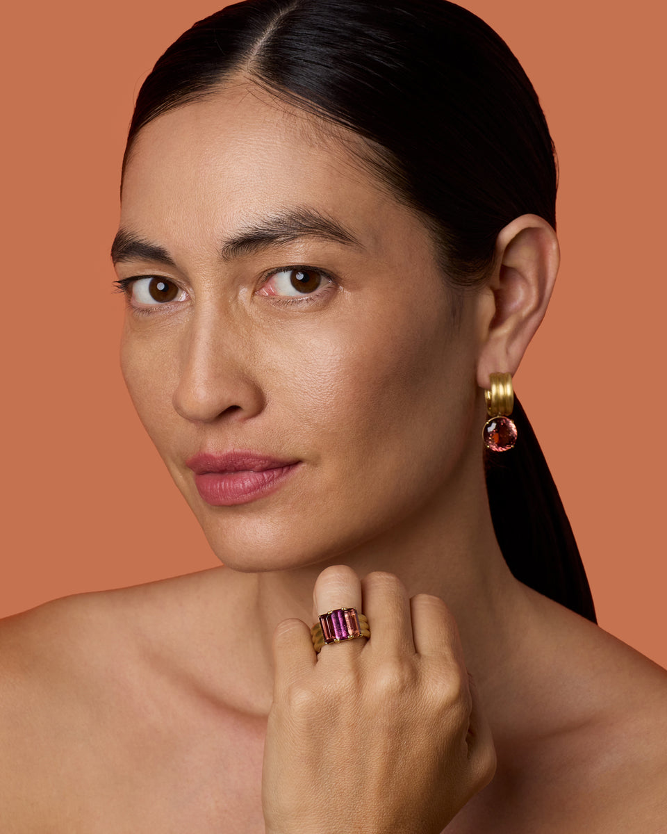 One of a Kind Heroic Emerald-Cut Triple Band Ring - Irene Neuwirth