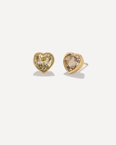 One of a Kind Love Bezel Studs