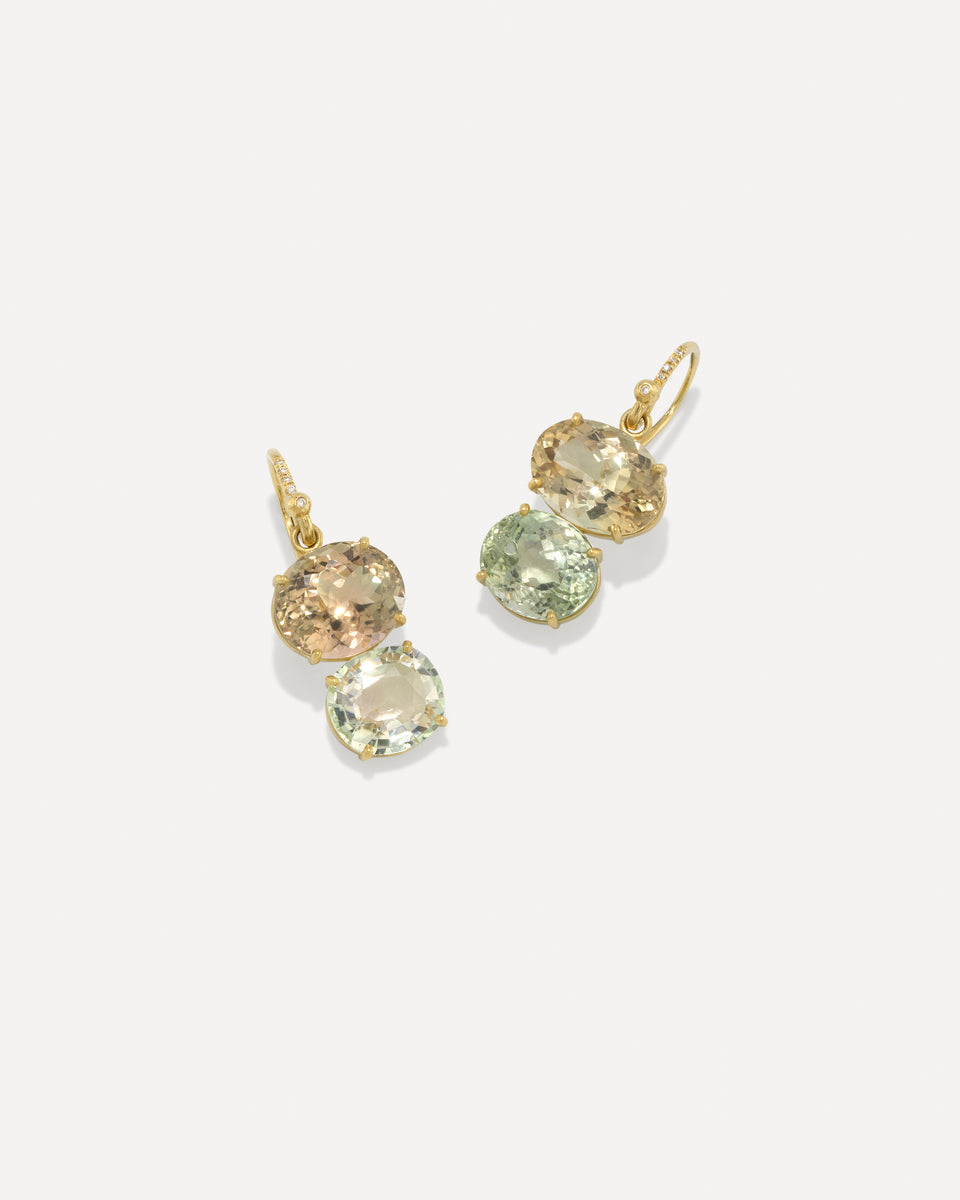 One of a Kind Gemmy Gem Double Stone Earrings