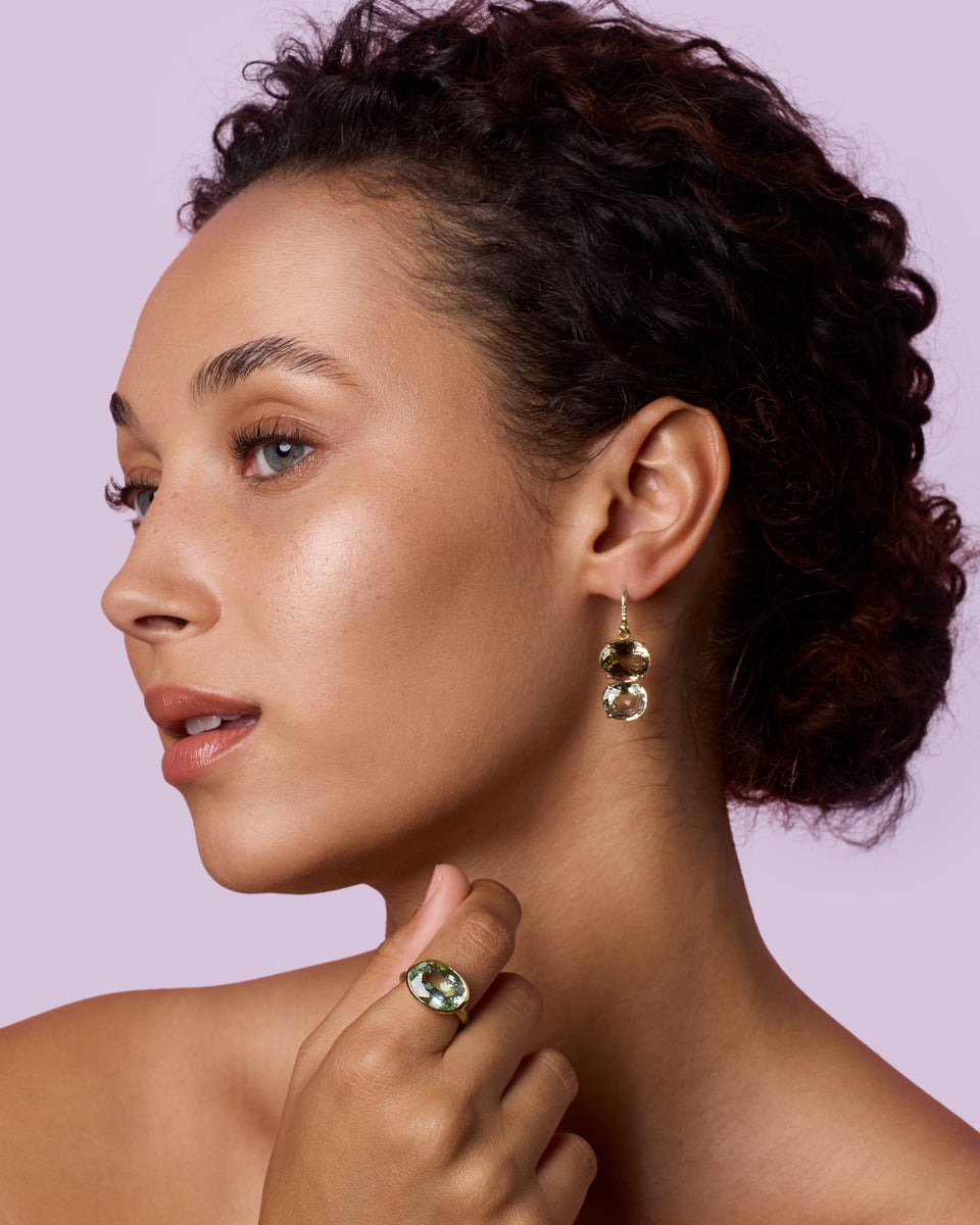 One of a Kind Gemmy Gem Double Stone Earrings