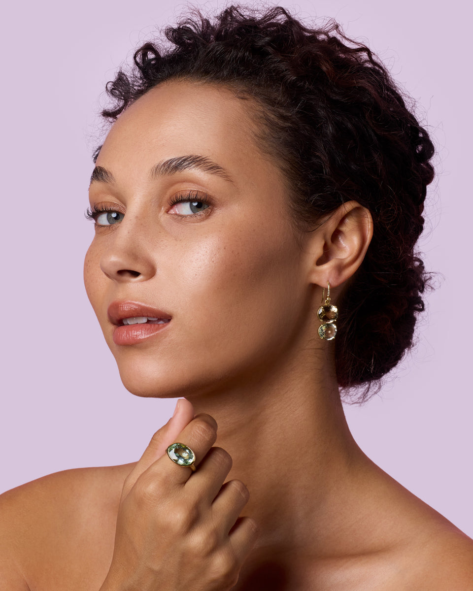 One of a Kind Gem Drop Oval Bezel Ring