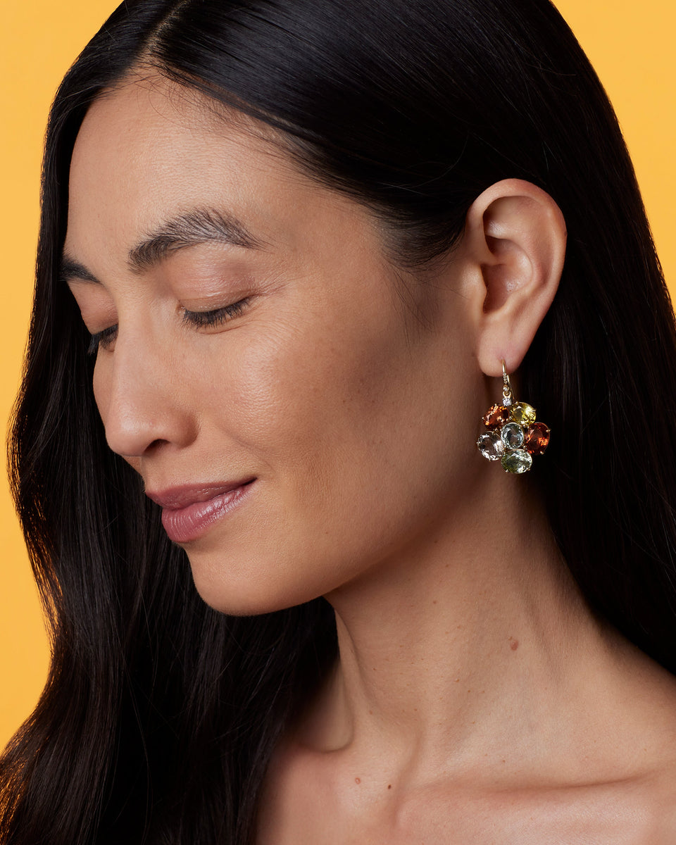 One of a Kind Diamond Gemmy Gem Floret Earrings - Irene Neuwirth