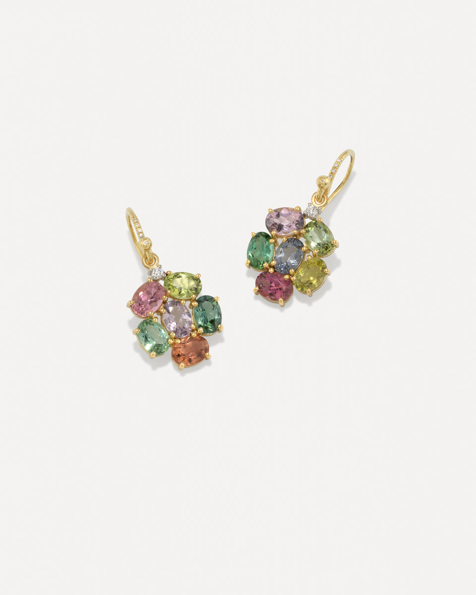 One of a Kind Diamond Gemmy Gem Floret Earrings