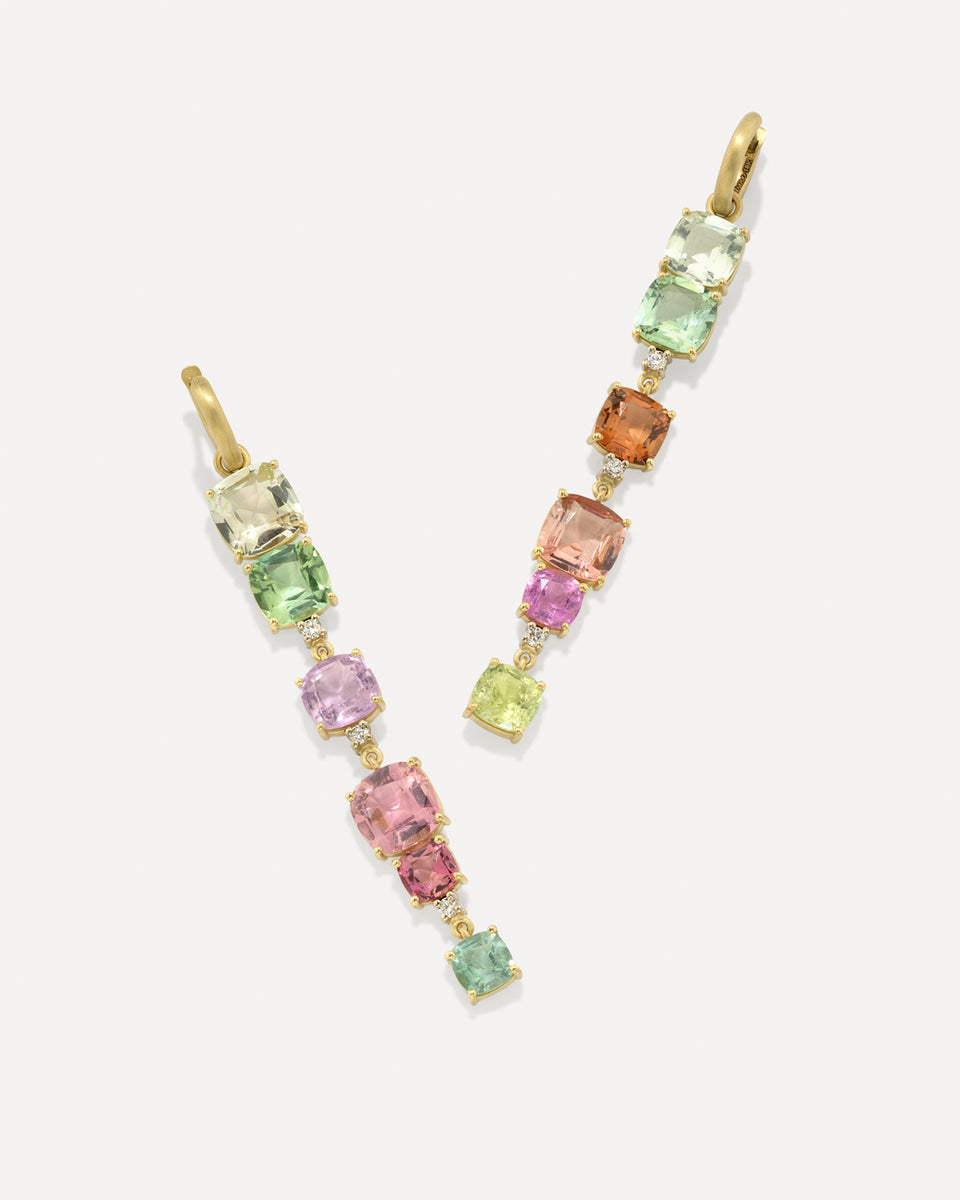 One of a Kind Gemmy Gem Diamond Code Jeweled Huggies - Irene Neuwirth