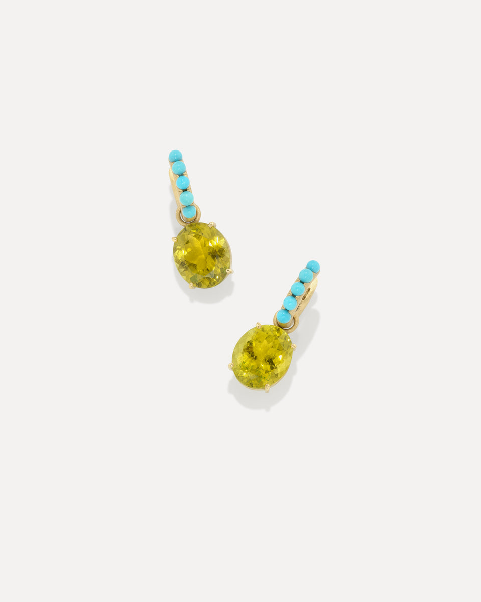 One of a Kind Gem Drop Jeweled Huggies - Irene Neuwirth