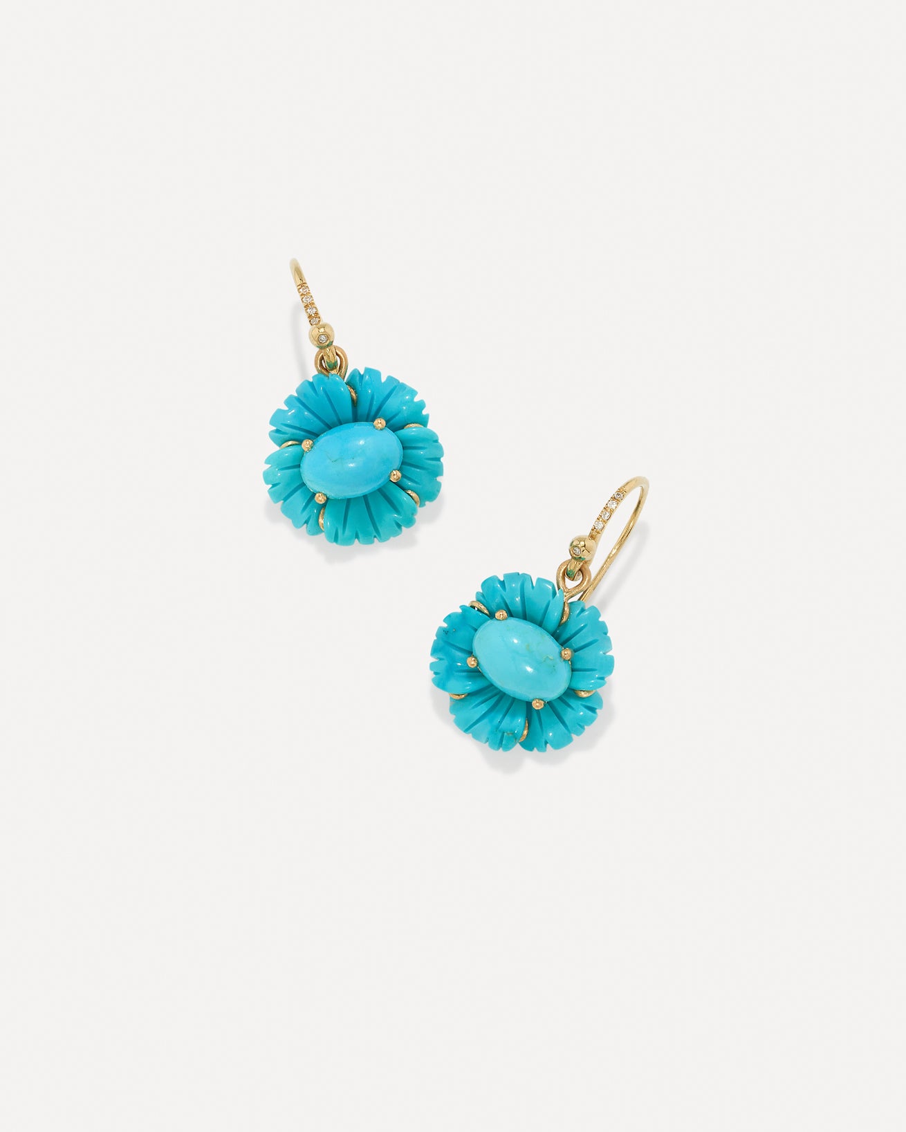 Flowers and turquoise popular earrings