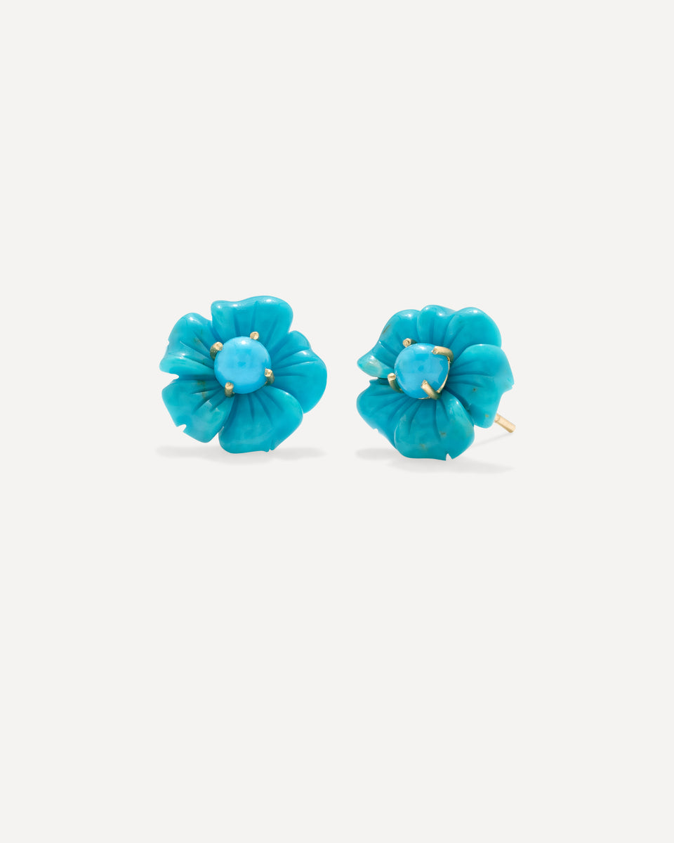 One of a Kind Tropical Flower Studs - Irene Neuwirth