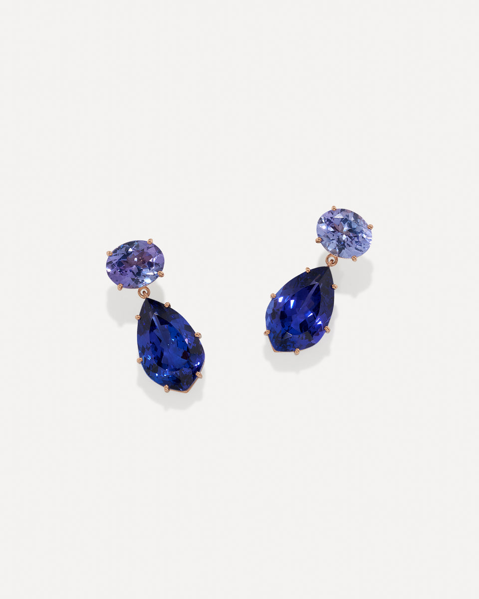 One of a Kind Double Drop Gemmy Gem Earrings - Irene Neuwirth