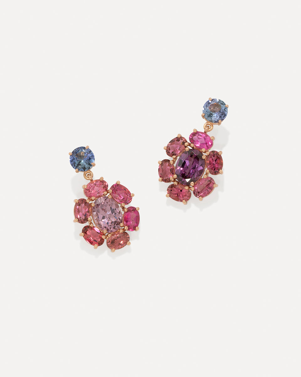 One of a Kind Gemmy Gem Floret Earrings - Irene Neuwirth