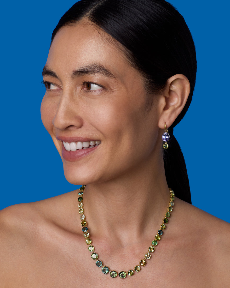 One of a Kind Gemmy Gem Jeweled Huggies - Irene Neuwirth