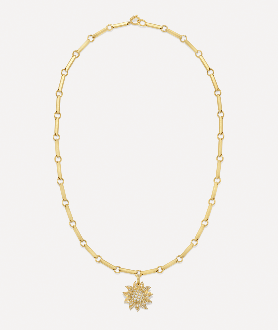 Pavé Golden Blossom Sunflower Lucky Charm - Irene Neuwirth