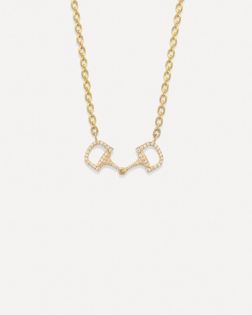 Small Pavé Equestrian Oval Link Necklace