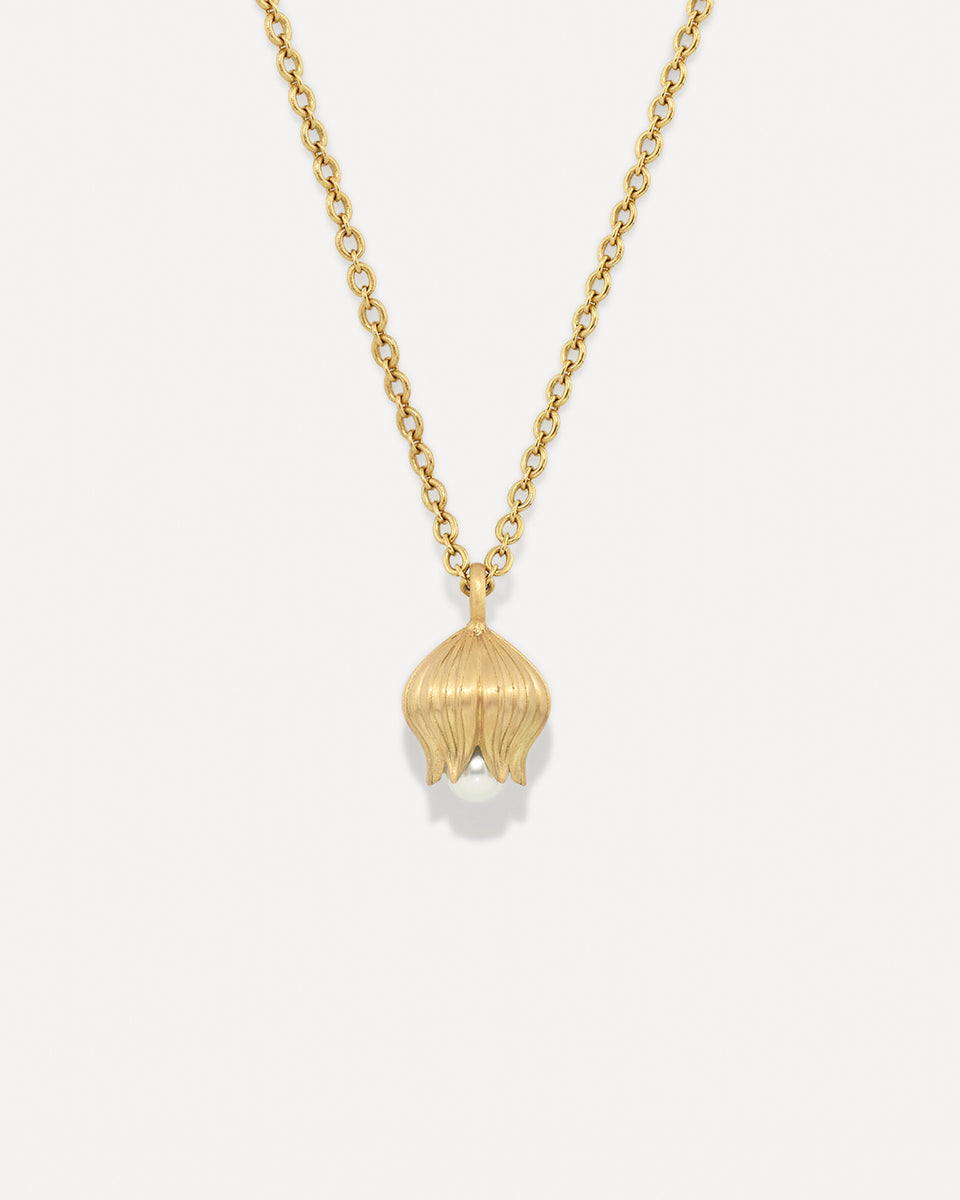 Golden Blossom Lily of the Valley Pendant Necklace - Irene Neuwirth