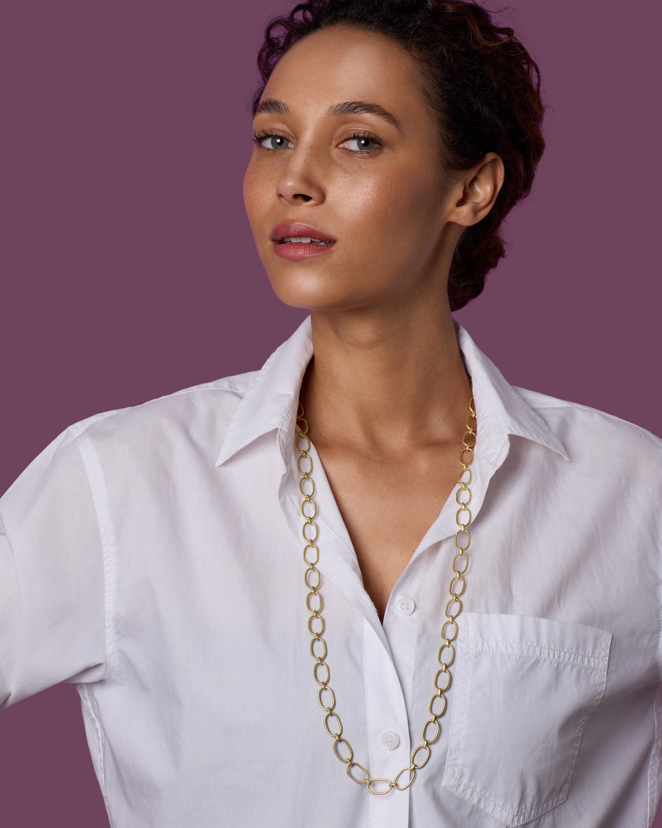 Large Oval Link Chain Long Necklace - Irene Neuwirth