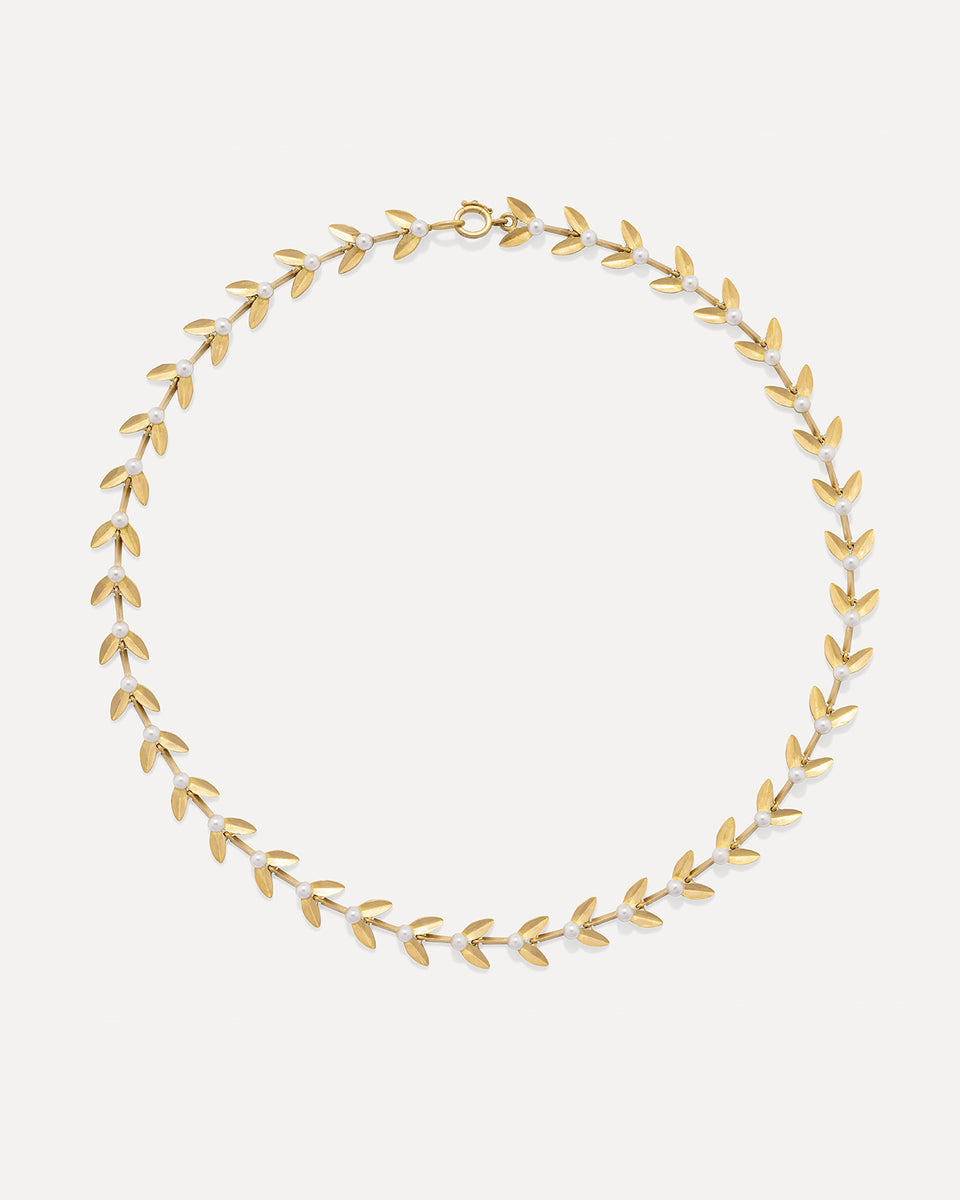 Golden Blossom Vine Necklace