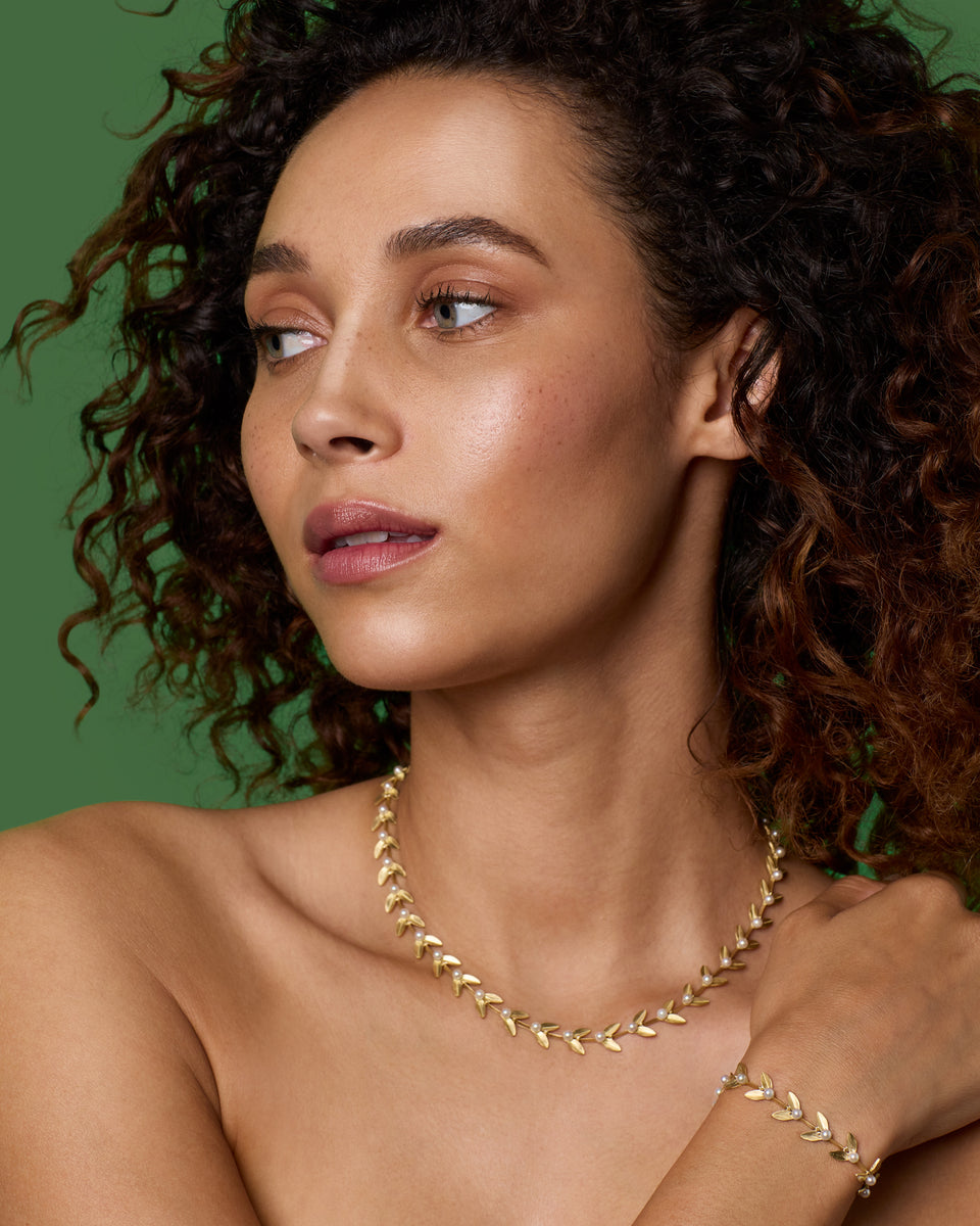 Golden Blossom Vine Necklace - Irene Neuwirth