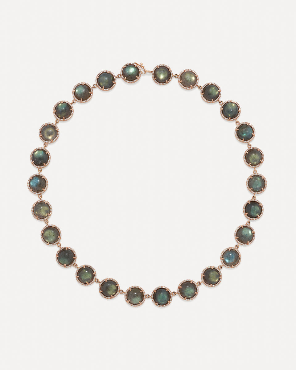 Pavé Halo Medium Classic Link Necklace - Irene Neuwirth