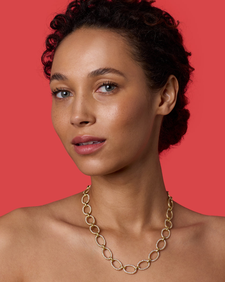 Pavé Large Oval Link Chain Necklace - Irene Neuwirth