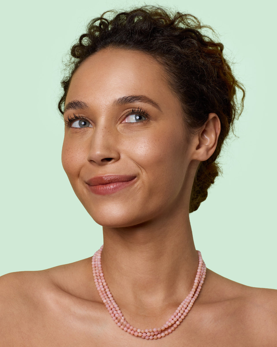 Triple Strand Gumball Beaded Necklace