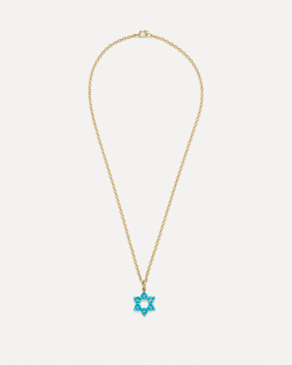 Star of David Studded Pendant Necklace - Irene Neuwirth