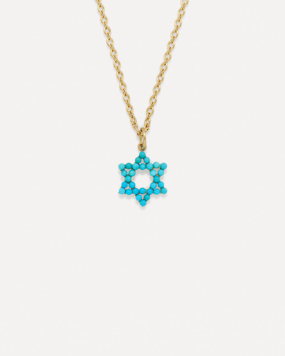 Star of David Studded Pendant Necklace - Irene Neuwirth