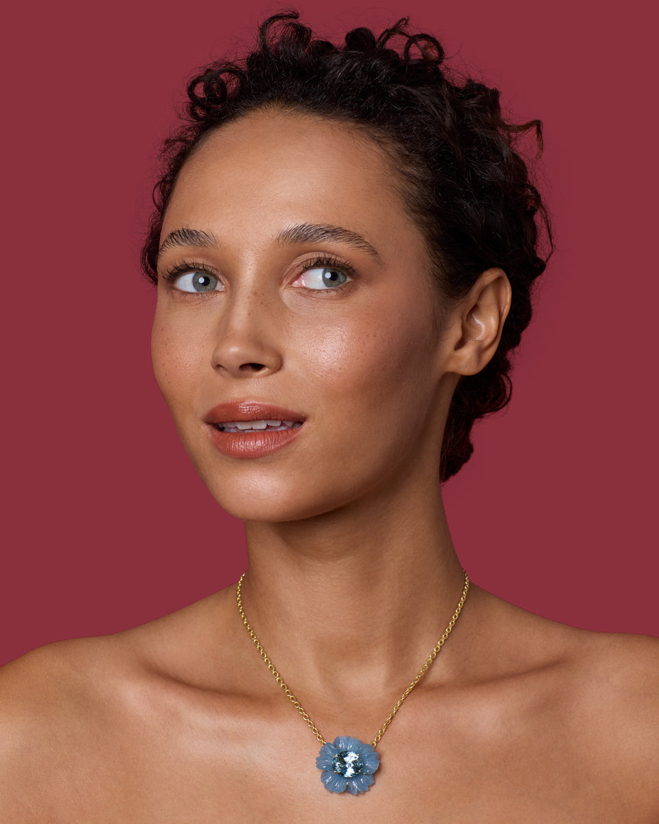 One of a Kind Tropical Flower Necklace - Irene Neuwirth