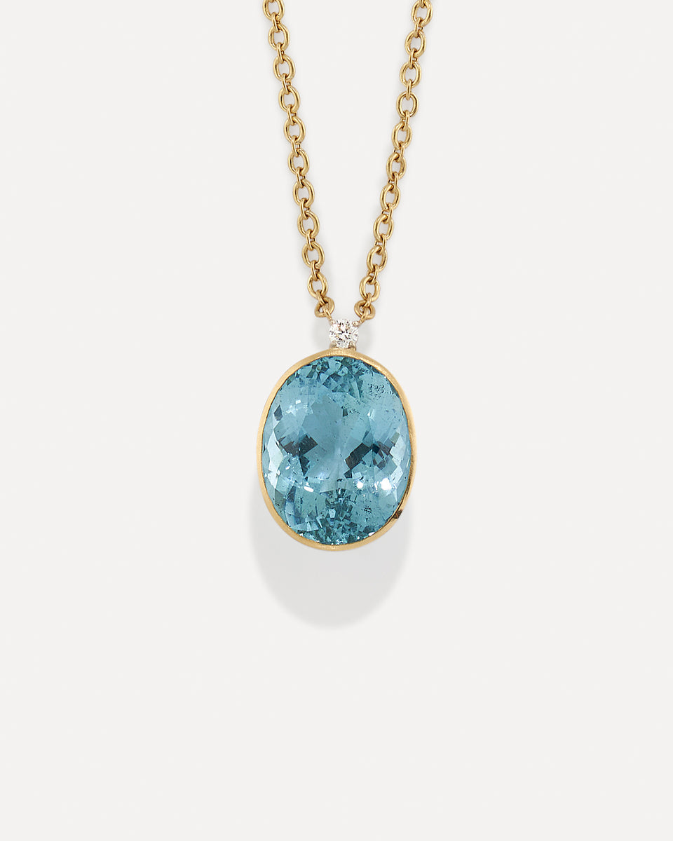 One of a Kind Diamond Bezel Pendant Necklace