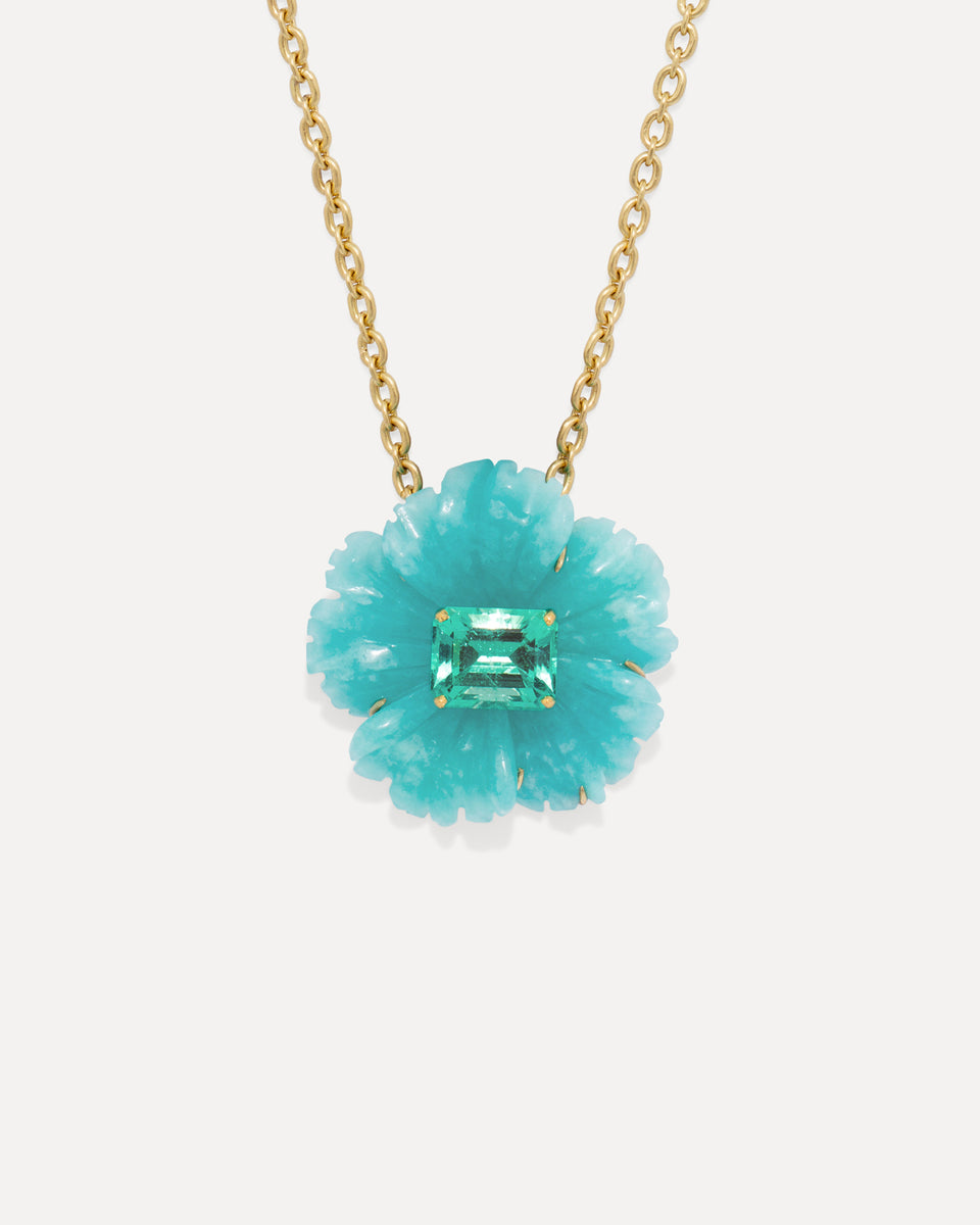 One of a Kind Tropical Flower Necklace - Irene Neuwirth