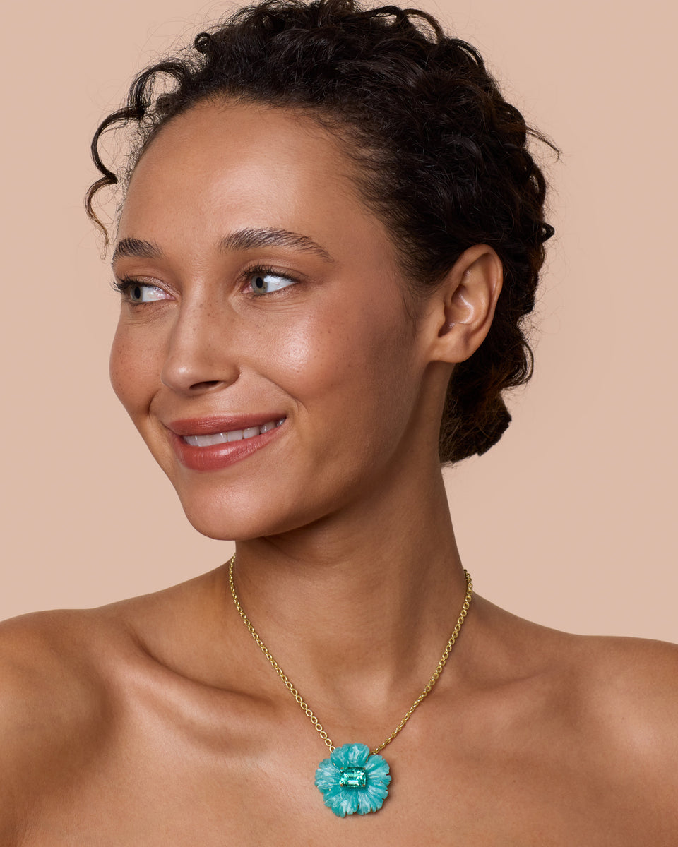 One of a Kind Tropical Flower Necklace - Irene Neuwirth