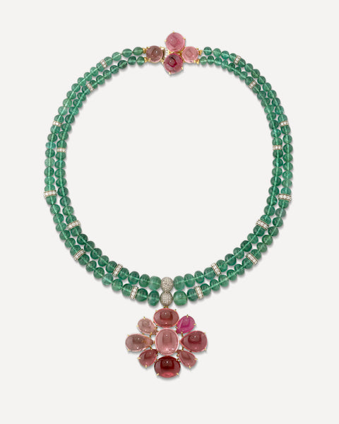 One of a Kind Pavé Gemmy Gem Supreme Double Strand Beaded Candy Necklace - Irene Neuwirth