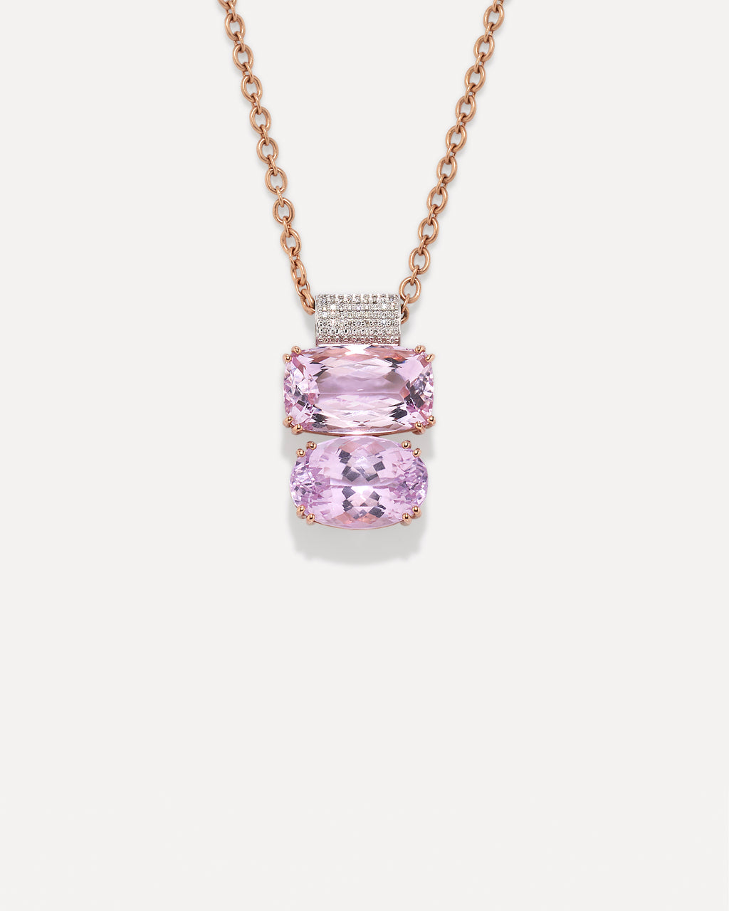 One of a Kind Gemmy Gem Heavy Pavé Bale Double Drop Pendant Necklace - Irene Neuwirth