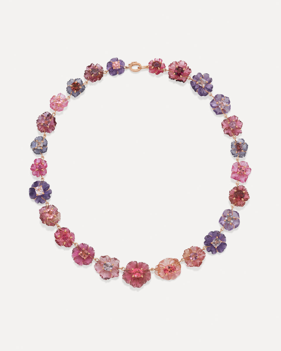 One of a Kind Multi Tropical Flower Necklace - Irene Neuwirth