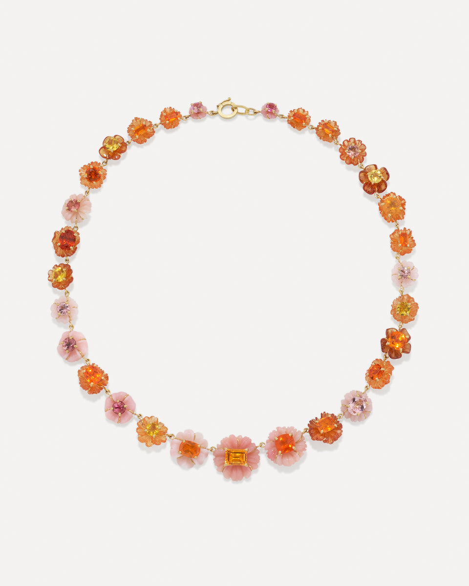 One of a Kind Multi Tropical Flower Necklace - Irene Neuwirth