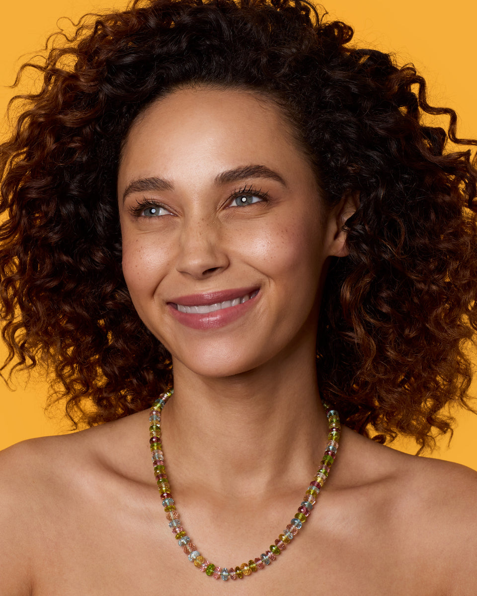 One of a Kind Faceted Beaded Candy Necklace - Irene Neuwirth
