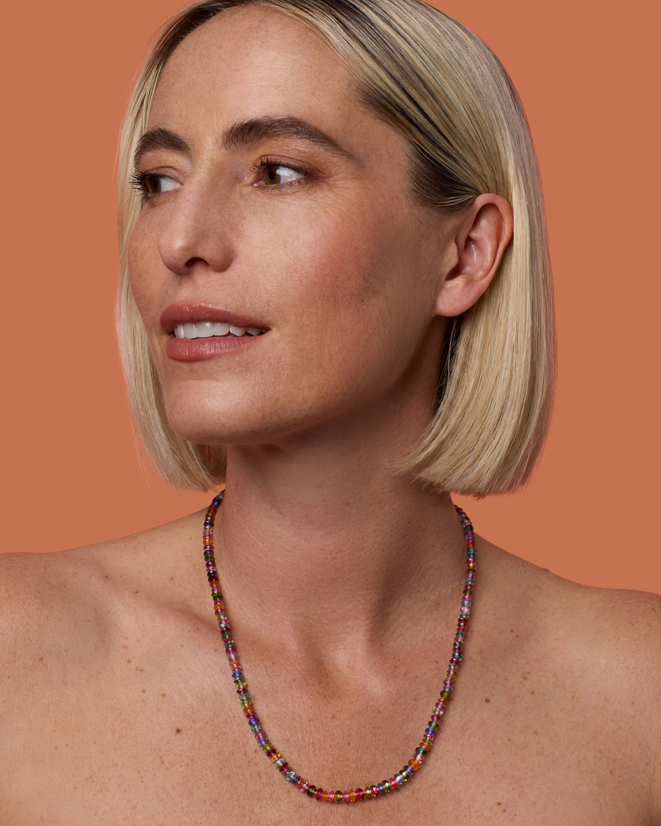 One of a Kind Faceted Beaded Candy Necklace - Irene Neuwirth
