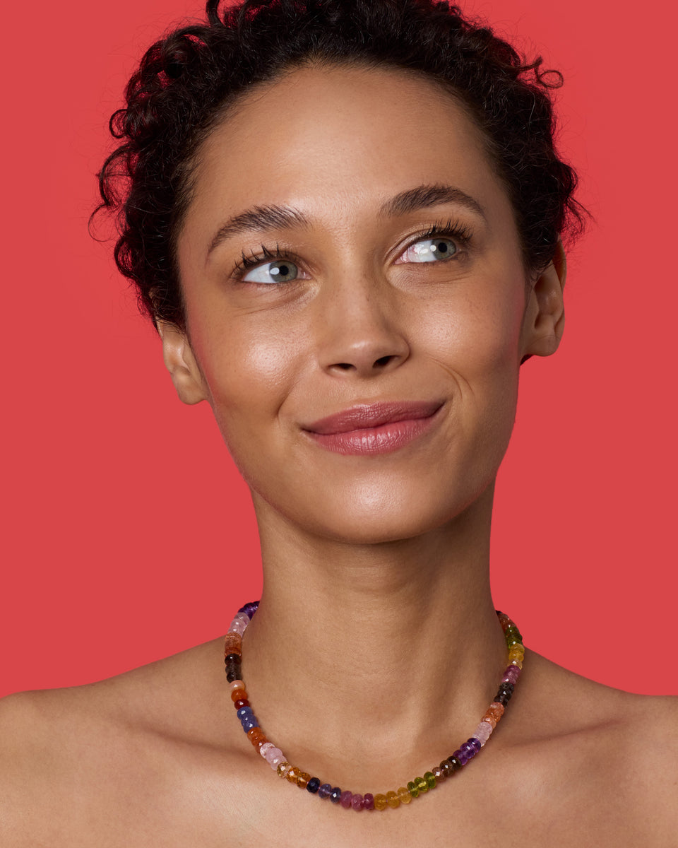 One of a Kind Faceted Beaded Candy Necklace - Irene Neuwirth