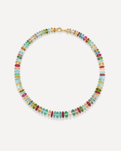 One of a Kind Ultra Luxe Gemmy Gem Beaded Candy Necklace Multi 18k