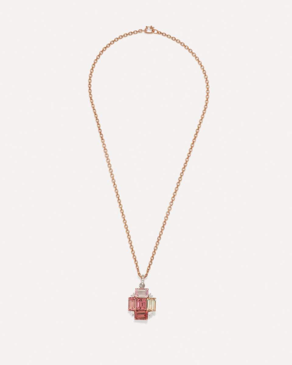One of a Kind Pavé Gemmy Gem Diamond Mosaic Pendant Necklace - Irene Neuwirth