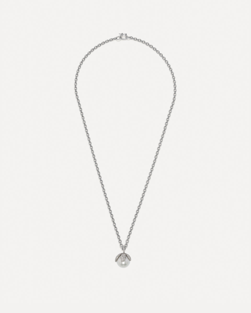 Pavé Pearl Blossom Necklace - Irene Neuwirth