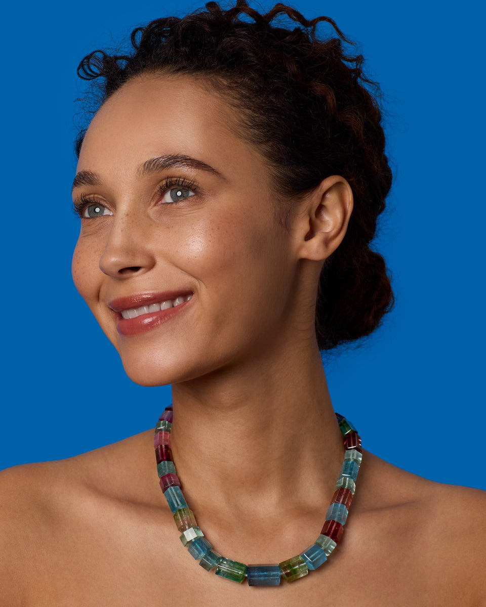 One of a Kind Hexagonal Beaded Candy Necklace