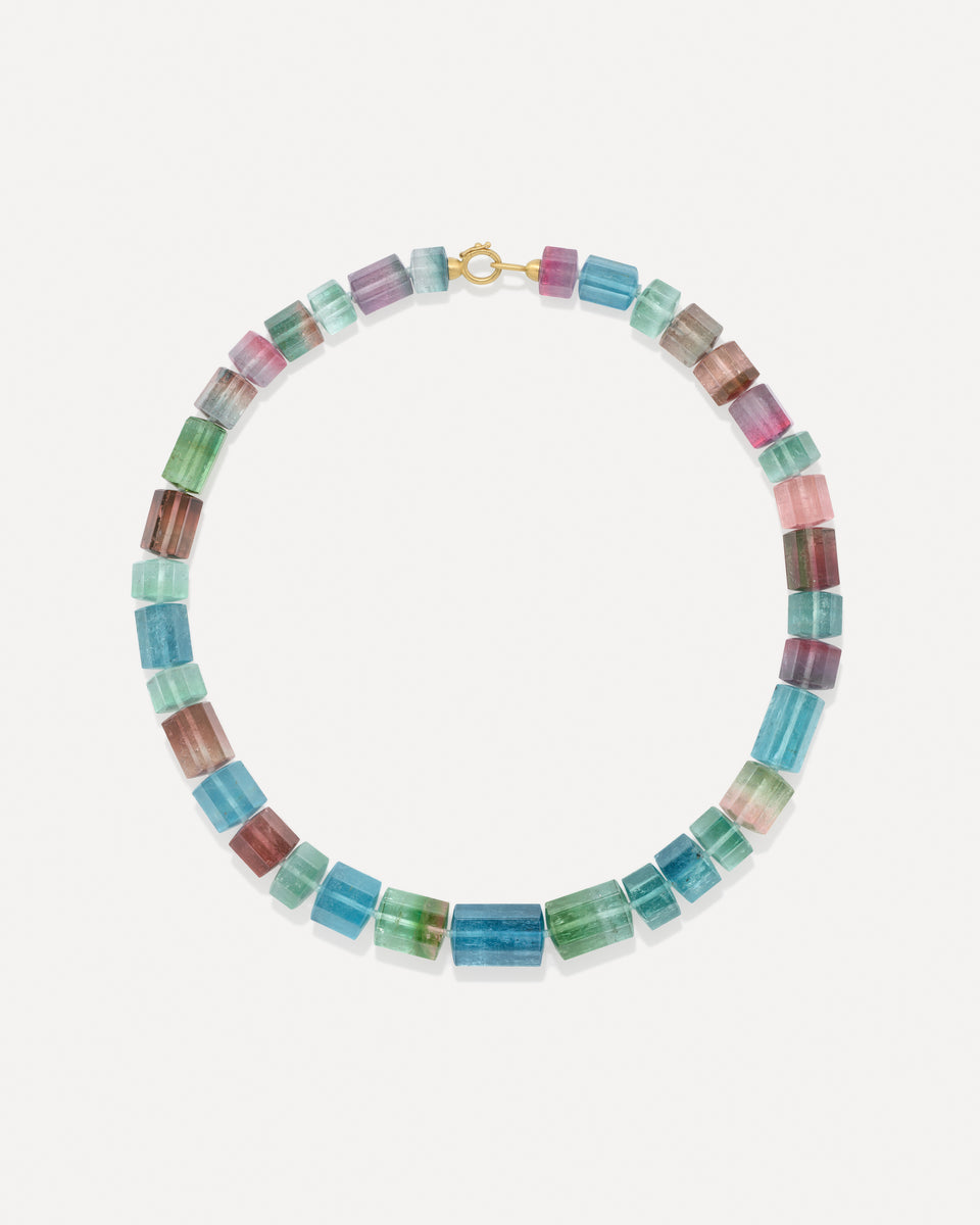 One of a Kind Hexagonal Beaded Candy Necklace