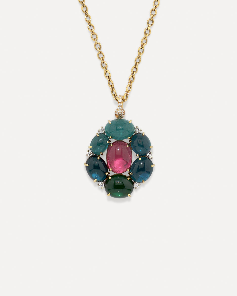 One of a Kind Pavé Gemmy Gem Diamond Floret Necklace - Irene Neuwirth