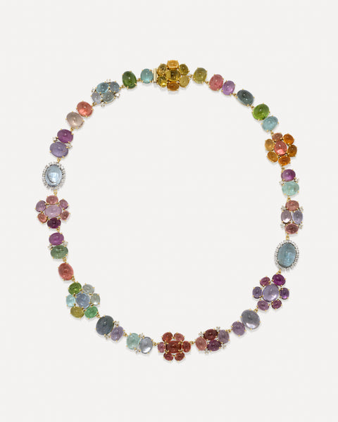 One of a Kind Diamond and Tourmaline Gemmy Gem Floret Link