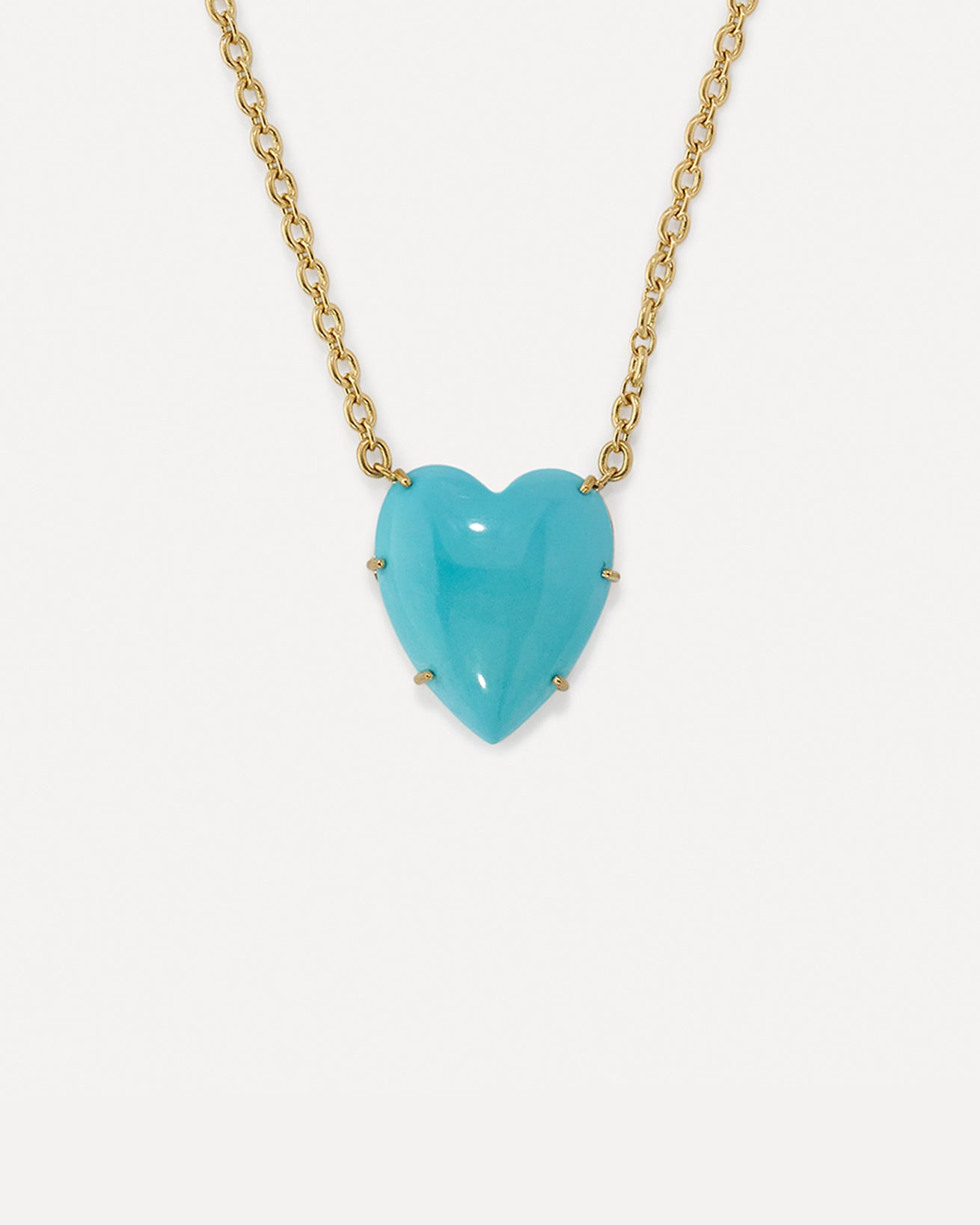 One of a Kind Turquoise Love Necklace 18k Yellow Gold Irene Neuwirth