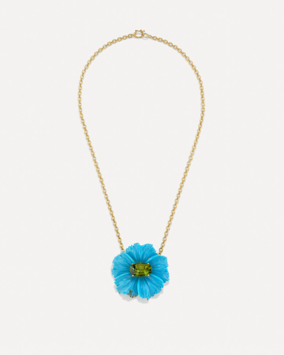 One of a Kind Tropical Flower Necklace - Irene Neuwirth
