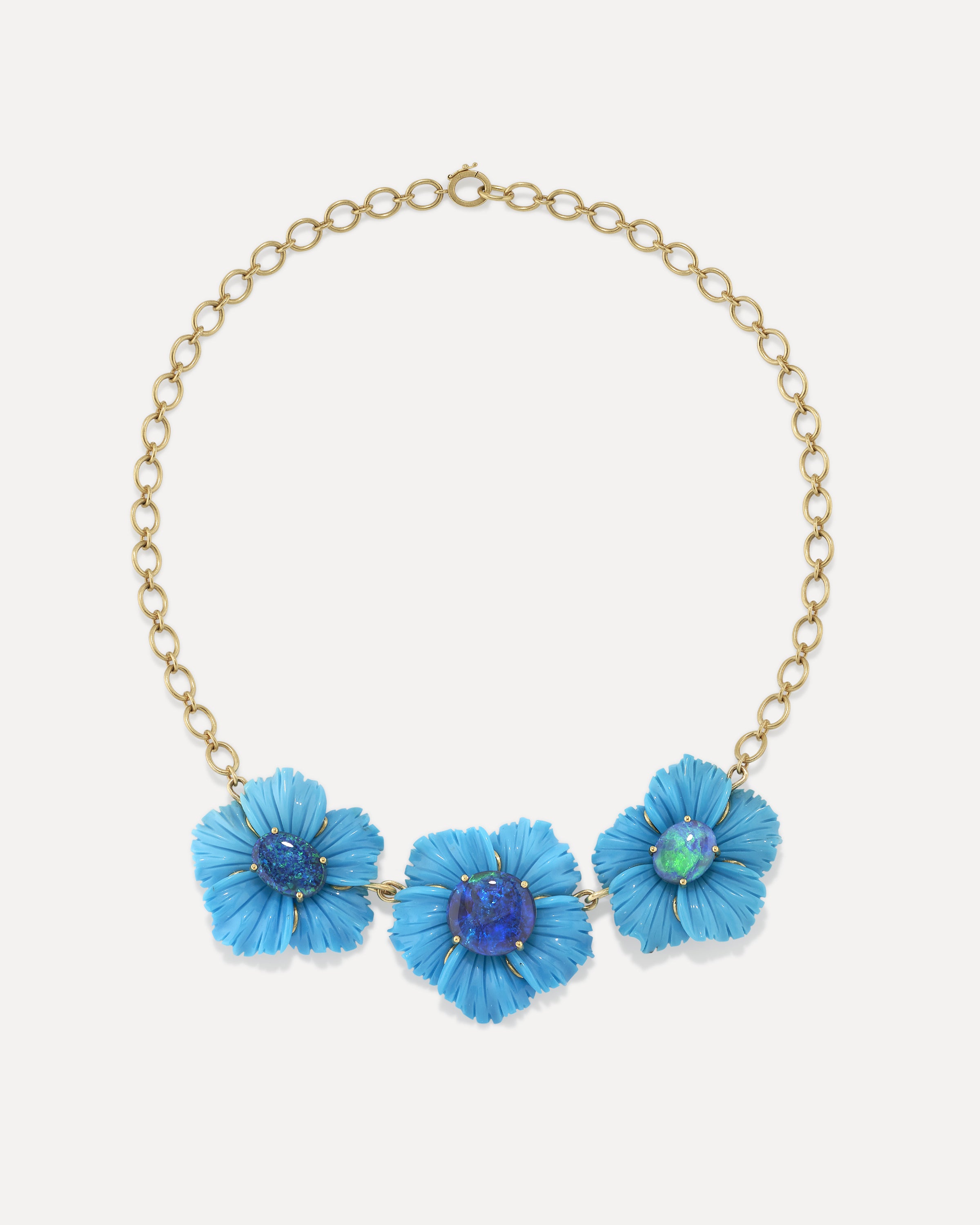 14K Turquoise Flower Pendant w/Chain 002-630-2001157 | Kiefer Jewelers |  Lutz, FL
