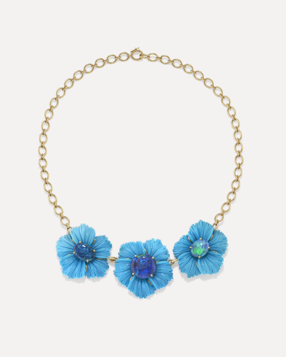 One of a Kind Multi Tropical Flower Necklace - Irene Neuwirth