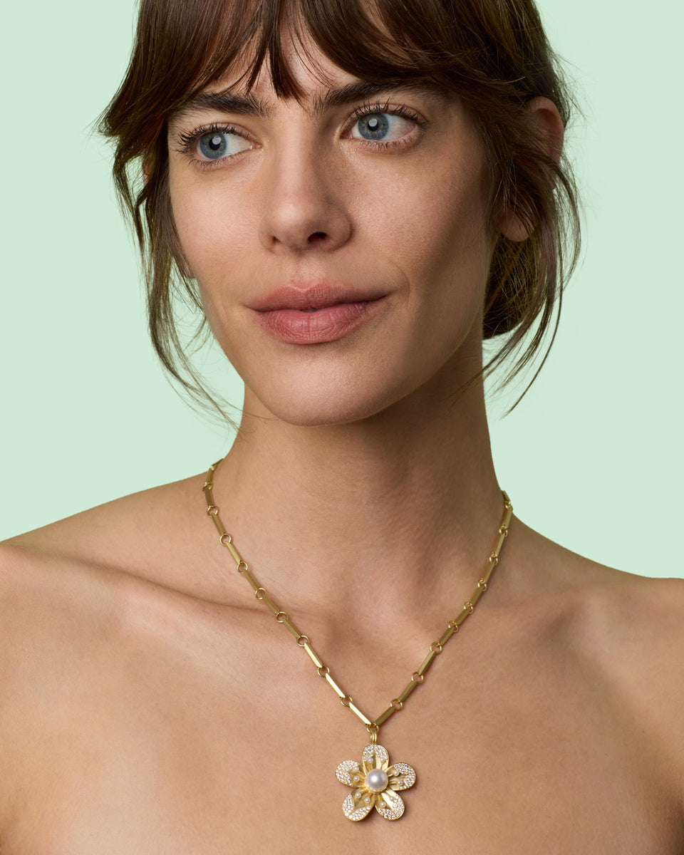 Large Pavé Golden Blossom Lucky Charm